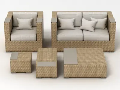 Dedon Garden Furniture Set 3D model