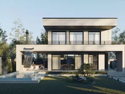 White Villa 3D model purchase