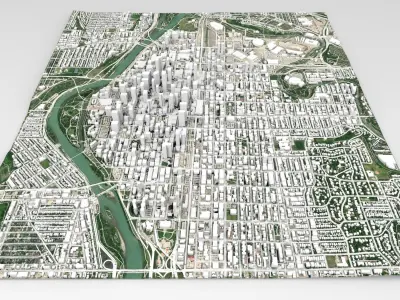 Cityscape Calgary Canada 3D model