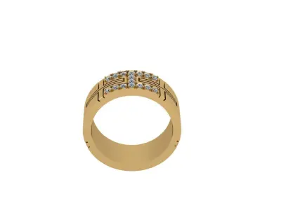 man ring with  diamonds  3D print model 3D print model