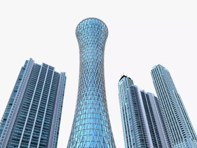 Tornado Tower Skyscraper 3D Model Low-poly 3D model