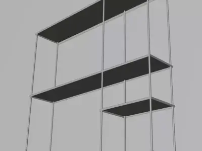 Shelf Metalic Black 3D model