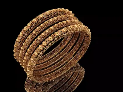 004 The Rajwada Filigree Bangle Set 3D print model