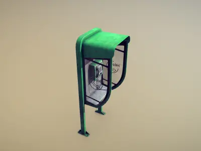 NoviSad PhoneBooth mono Low-poly 3D model