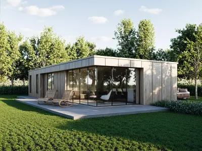 Modern Prefab Tiny House 3D Model SKP OBJ FBX IFC GLB 3D model