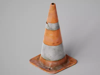Post Apocalyptic  Traffic Cone  Low-poly 3D model
