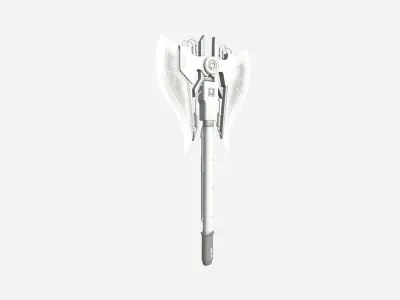 SciFi War Axe B06 Full White - Sci Fi Weapon Design Low-poly 3D model