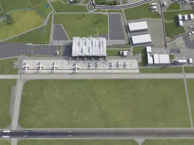 Wroclaw - Airport - WRO Low-poly 3D model