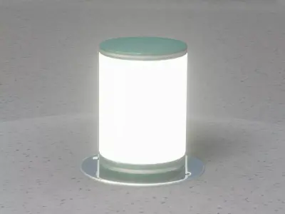 Low-Poly Moss Green Light Column 4 - Street Light Set-9 Low-poly 3D model