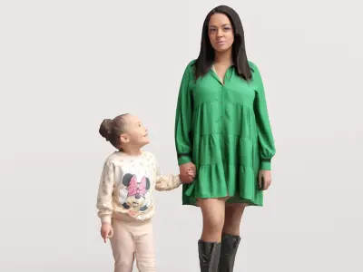 Humano Standing Woman with child 2202-01 3D model