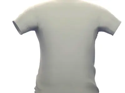 Cartoon High Poly Subdivision White T-shirt Low-poly 3D model
