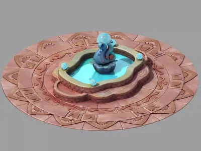 Disney main city - fountain 02 3D model