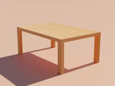 wood table  Low-poly 3D model