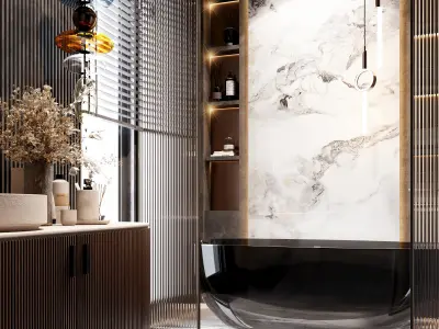 Corona-Bathroom Scene 3D model