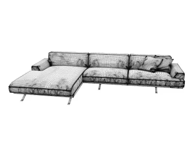 Slab Corner Sofa 3D model