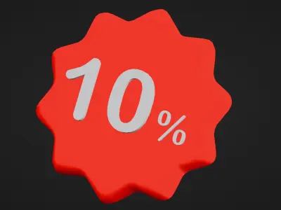 Marketing Icons - Discount 10 Percent Low-poly 3D model