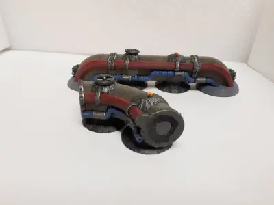 Modular industrial terrain 3D print model