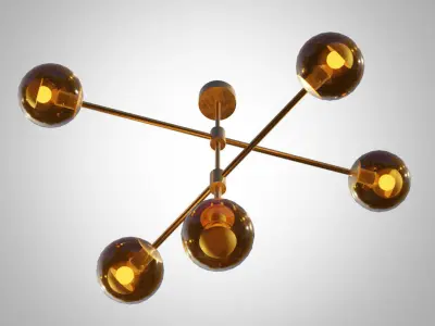 Lamp Modo Ceiling Mount 5 Globes Free 3D model