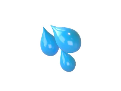 Sweat Droplets Emoji v1 002 Low-poly 3D model