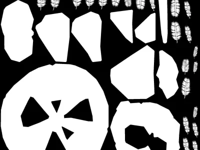 stylized Floating Islands Summer  Low-poly 3D model Low-poly 3D model