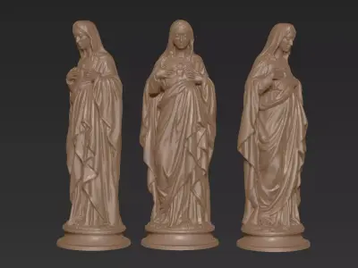 Immaculate Heart - Sculpture of the Blessed Virgin Mary Free 3D print model