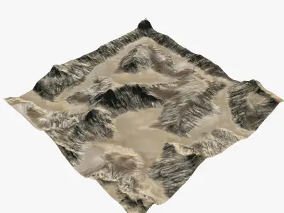 Desert Rock Circ B 300315 Low-poly 3D model