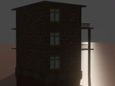 city house low poly  Low-poly 3D model