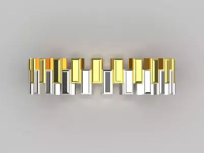 Two-tone Gold stl Ring Model gr0136 3D print model