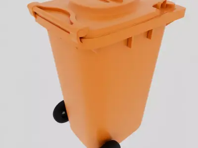 3D Trashbin Low-poly 3D model