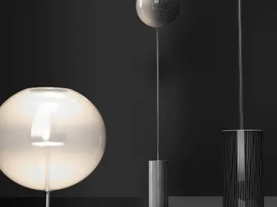 Floor lamp G and C Bolle Soffio long FROST  SILVER 3D model
