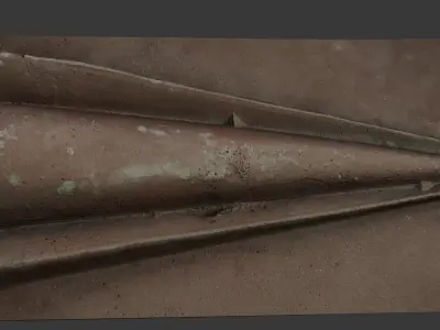 Aged Metal Architectural Detail 3D Scan Low-poly 3D model