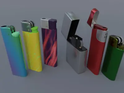Realistic Lighter Pack Awesome Lighters Free low-poly 3D model