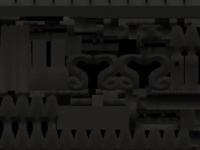 Gardenwall gate Low-poly 3D model