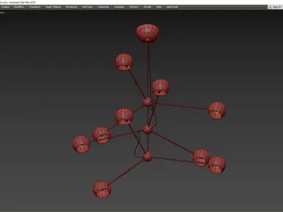 Tri Boi Chandelier No 418 by David Weeks Studio Low-poly 3D model