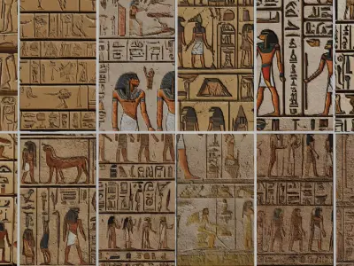 Egyptian Hieroglyphs Seamless PBR  Vol 1 Texture