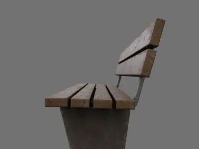 Public Street Bench Low-poly 3D model