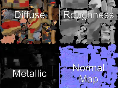 Elderly Wizard Character Model  Rigged and Animated Low-poly 3D model