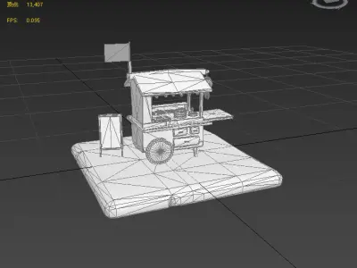 Next generation Lamian Noodles stall Low-poly 3D model