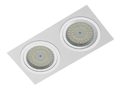 Double Halogen Light 3D Model 3D model