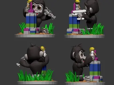 Baby King Kong play time  3D model