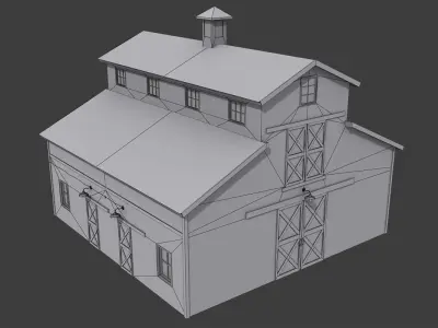Barn Shed Low-poly 3D model