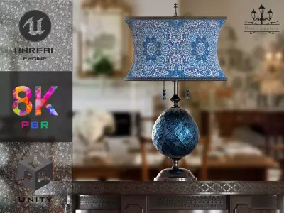 Lampshade-GL01-Blue Low-poly 3D model