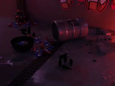 Cyberpunk corridor 3D model