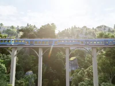 Forest Scene Low-poly 3D model