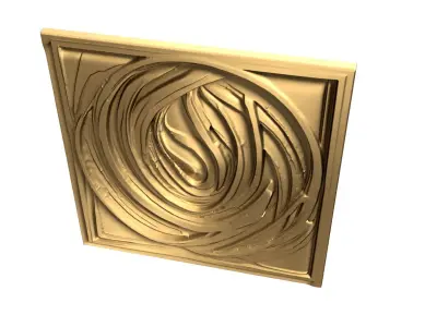 3D Printed Gold Foil Textured Decor Set - Ornamental Wall Panel  3D print model