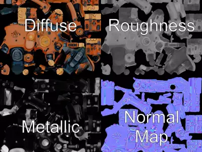 Steampunk Robotic Hand Model Pack Low-poly 3D model