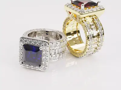 Geometric Brilliance Ring 3D print model