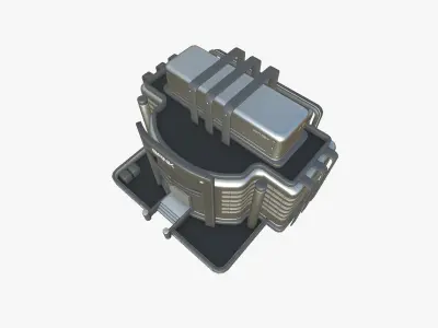SciFi Bank A08 Metallic - Sci Fi Exterior Design Low-poly 3D model