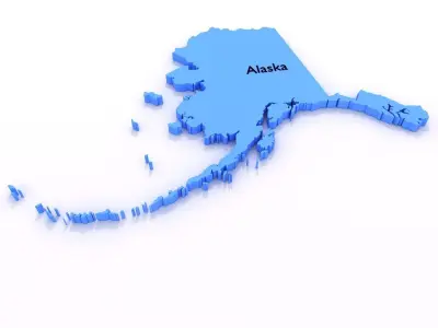 Map of the United States of America USA Low-poly 3D model
