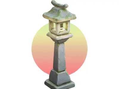 Stylized Stone Lantern - TORO - Low Poly Game Ready Prop Low-poly 3D model